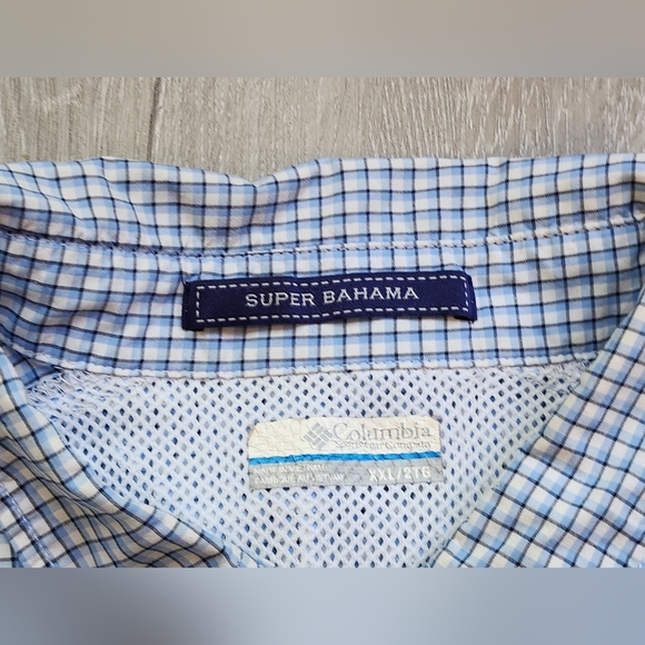 Columbia PFG Men's Super Bahama Blue Plaid Long Sleeve Plaid Mens Size 2XL / XXL - Picture 5 of 9